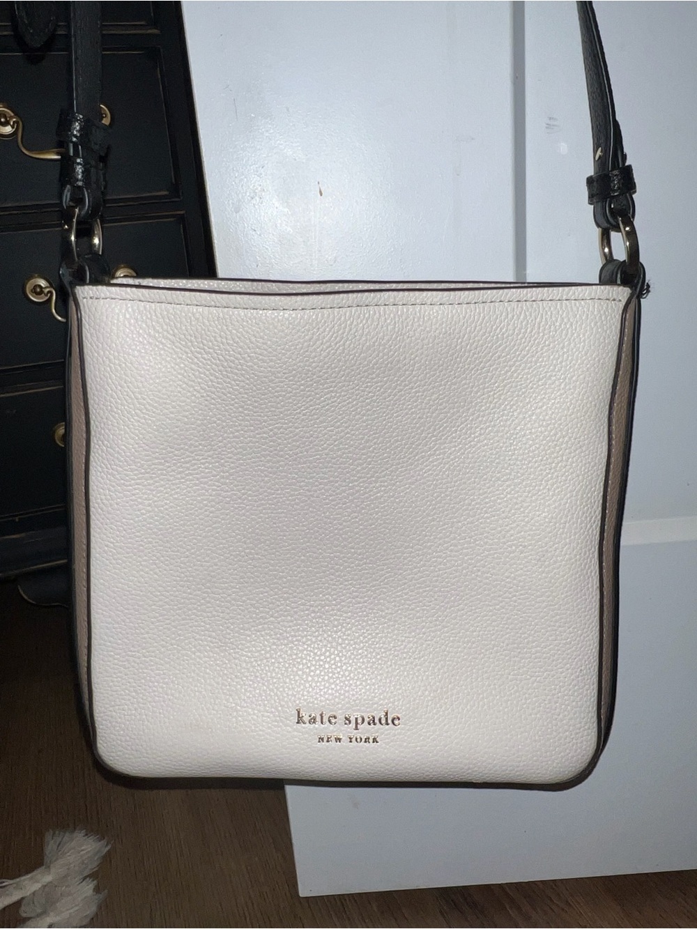 kate spade New York Pebbled Leather Crossbody Bag in beige
